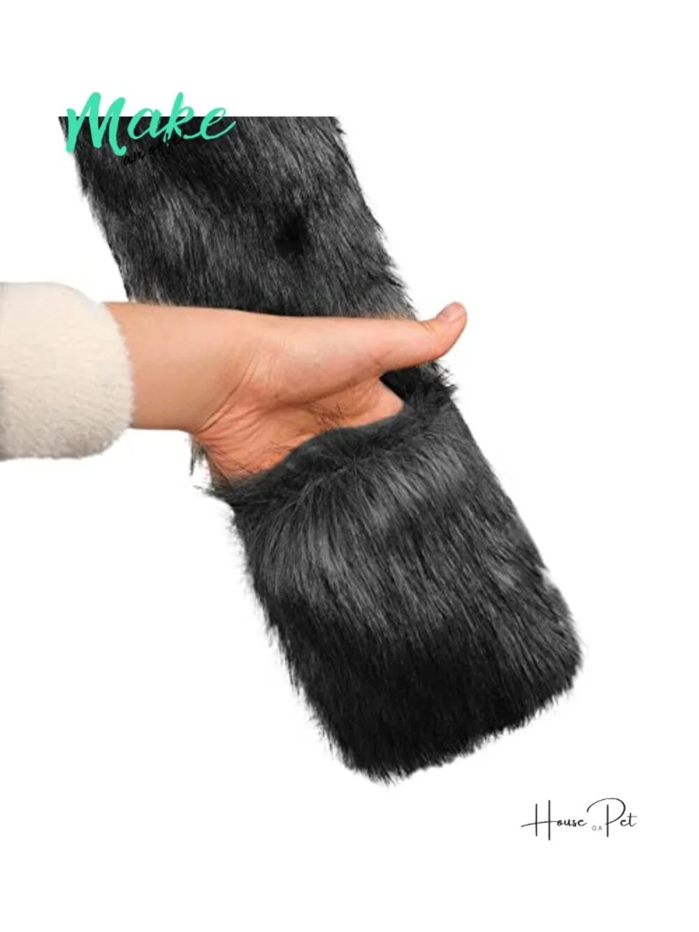 Faux Fur 3-in-1 Animal Hat Scarf Paw Gloves Set Winter Accessory
